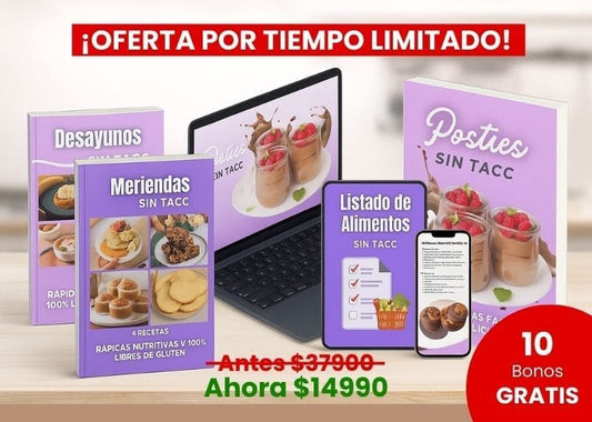 Más de 33 recetas de postres sin TACC… deliciosos, fáciles y listos en minutos (¡sin ingredientes raros!) + ¡10 Bonos GRATIS!